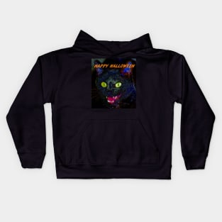 Custom Halloween card Black Cat Kids Hoodie